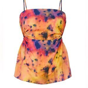 Rokh silky cut out top with spaghett  straps for tent the runway. sz42 us 10